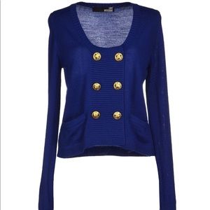 Love Moschino royal blue gold button cardigan. No size tag- fits like medium.